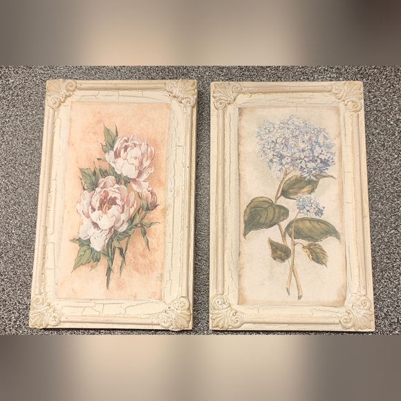 Pink Peony & Blue Hydrangea Photo Frames - Picture 1 of 4